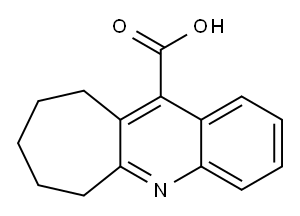 7,8,9,10-テトラヒドロ-6H-シクロヘプタ[b]キノリン-11-カルボン酸 化学構造式