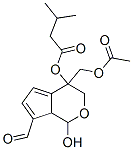 3-Methylbutanoic acid 4-[(acetyloxy)methyl]-7-formyl-1,3,4,7a-tetrahydro-1-hydroxycyclopenta[c]pyran-4-yl ester Structure