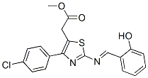 4-(p-Chlorophenyl)-2-[(o-hydroxybenzylidene)amino]-5-thiazoleacetic acid methyl ester Structure