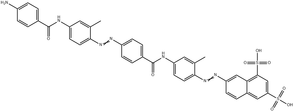 7-[[4-[[4-[[4-[(4-Aminobenzoyl)amino]-2-methylphenyl]azo]benzoyl]amino]-2-methylphenyl]azo]-1,3-naphthalenedisulfonic acid Structure