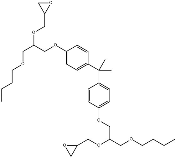 2,2'-[(1-methylethylidene)bis[4,1-phenyleneoxy[1-(butoxymethyl)ethylene]oxymethylene]]bisoxirane Struktur