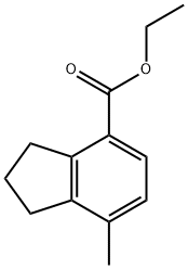 2,3-ジヒドロ-7-メチル-1H-インデン-4-カルボン酸エチル 化学構造式