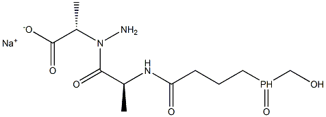 2-[2-[[2-氨基-4-(羟基甲基磷酰基)丁酰基]氨基]丙酰氨基]丙酸钠, 71048-99-2, 结构式
