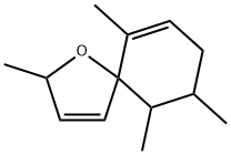 2,6,9,10-テトラメチル-1-オキサスピロ[4.5]デカ3,6-ジエン 化学構造式