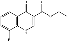 1,4-ジヒドロ-8-フルオロ-4-オキソキノリン-3-カルボン酸エチル 化学構造式