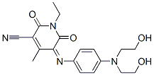5-[[4-[ビス(2-ヒドロキシエチル)アミノ]フェニル]イミノ]-1-エチル-1,2,5,6-テトラヒドロ-4-メチル-2,6-ジオキソ-3-ピリジンカルボニトリル 化学構造式