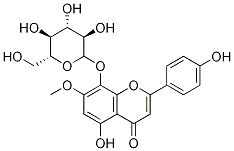 5,8,4-トリヒドロキシ-7-メトキシフラボン8-O-グルコシド 化学構造式