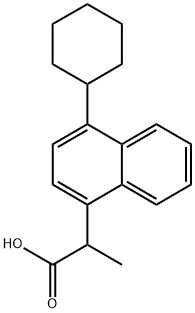 4-cyclohexyl-alpha-methylnaphthalene-1-acetic acid Struktur