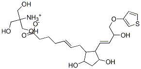 [2-hydroxy-1,1-bis(hydroxymethyl)ethyl]ammonium 7-[3,5-dihydroxy-2-[3-hydroxy-4-(3-thienyloxy)but-1-enyl]cyclopentyl]hept-5-enoate,71116-83-1,结构式