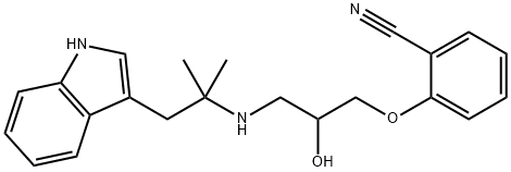 2-[2-HYDROXY-3-[2-(INDOL-3-YL)-1,1-DIMETHYLETHYLAMINO]PROPOXY]BENZONITRILE Struktur