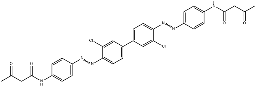 N,N'-((3,3'-Dichloro(1,1'-biphenyl)-4,4'-diyl)bis(azo-4,1-phenylene))bis(3-oxobutanamide) Structure