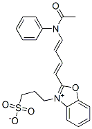 2-[4-[(Acetyl)phenylamino]-1,3-butadienyl]-3-(3-sulfonatopropyl)benzoxazolium Struktur