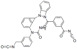 3-[[[[N-(3-isocyanatomethylphenyl)ureido]phenylene]methyl]phenyleneaminocarbamoyl]benzoyl isocyanate Struktur
