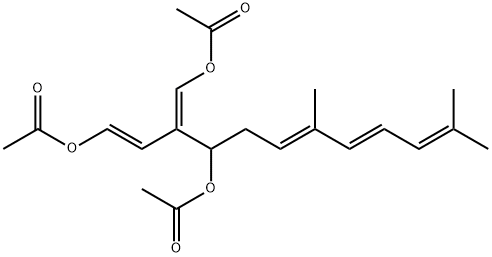 (1E,6E,8E)-3-[(Z)-Acetoxymethylene]-7,11-dimethyl-1,6,8,10-dodecatetraene-1,4-diol diacetate Structure