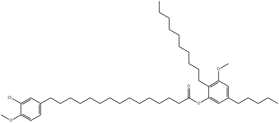15-(3-Chloro-4-methoxyphenyl)pentadecanoic acid 2-decyl-3-methoxy-5-pentylphenyl ester Struktur