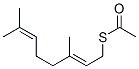 Thioacetic acid S-[(E)-3,7-dimethyl-2,6-octadienyl] ester Struktur