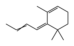 (6Z)-6-[(Z)-2-ブテニリデン]-1,5,5-トリメチル-1-シクロヘキセン 化学構造式