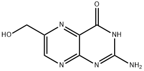 2-アミノ-6-(ヒドロキシメチル)プテリジン-4(3H)-オン 化学構造式