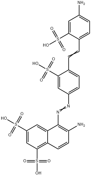 6-Amino-5-[[4-[2-(4-amino-2-sulfophenyl)ethenyl]-3-sulfophenyl]azo]-1,3-naphthalenedisulfonic acid Struktur
