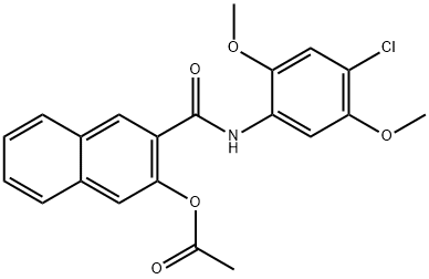 3-アセチルオキシ-N-(4-クロロ-2,5-ジメトキシフェニル)-2-ナフタレンカルボアミド 化学構造式