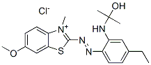 2-[[4-[ethyl(2-hydroxyisopropyl)amino]phenyl]azo]-6-methoxy-3-methylbenzothiazolium chloride Struktur