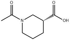 (3R)-1-アセチルピペリジン-3-カルボン酸 化学構造式