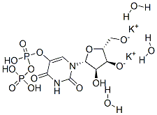 Uridine 5-(trihydrogen diphosphate), dipotassium salt, trihydrate Structure