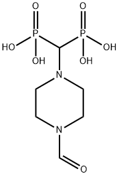 [(4-ホルミル-1-ピペラジニル)メチレン]ビスホスホン酸 化学構造式