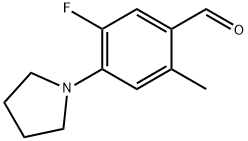 5-フルオロ-2-メチル-4-(1-ピロリジニル)ベンズアルデヒド 化学構造式