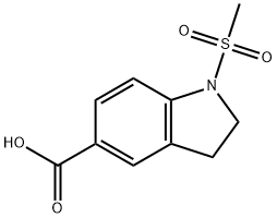 1-メタンスルホニル-2,3-ジヒドロ-1H-インドール-5-カルボン酸 化学構造式