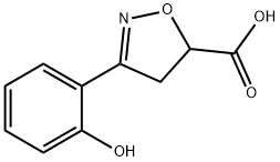3-(2-hydroxyphenyl)-4,5-dihydroisoxazole-5-carboxylic acid(SALTDATA: FREE) 化学構造式