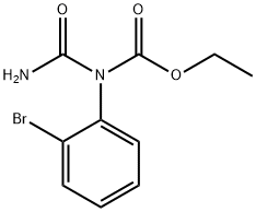 N-(アミノカルボニル)-N-(2-ブロモフェニル)カルバミド酸エチル 化学構造式