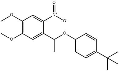 4-[1-[4-(tert-butyl)phenoxy]ethyl]-5-nitroveratrole 结构式