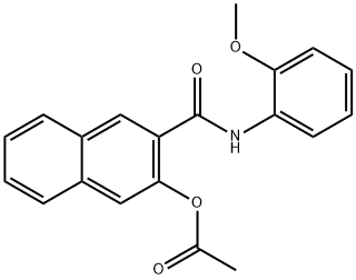 3-アセチルオキシ-N-(2-メトキシフェニル)-2-ナフタレンカルボアミド 化学構造式
