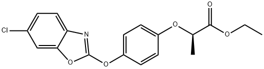 (R)-2-[4-[(6-クロロベンゾオキサゾール-2-イル)オキシ]フェノキシ]プロパン酸エチル 化学構造式