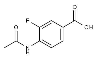 4-乙酰氨基-3-氟苯甲酸, 713-11-1, 结构式