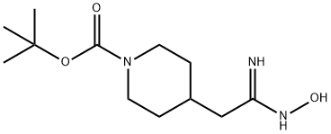 TERT-BUTYL 4-[(2Z)-2-AMINO-2-(HYDROXYIMINO)ETHYL]PIPERIDINE-1-CARBOXYLATE Structure