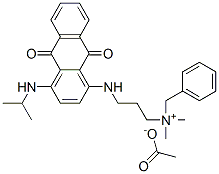 N-[3-[[[9,10-ジヒドロ-4-[(1-メチルエチル)アミノ]-9,10-ジオキソアントラセン]-1-イル]アミノ]プロピル]-N,N-ジメチルベンゼンメタンアミニウム・アセタート 化学構造式