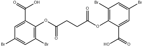 こはく酸ビス(3,5-ジブロモサリチル) 化学構造式