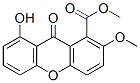 8-ヒドロキシ-2-メトキシ-9-オキソ-9H-キサンテン-1-カルボン酸メチル 化学構造式