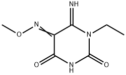 1-乙基-6-亚氨基二氢嘧啶-2,4,5(3H)-三酮 5-(O-甲基肟), 71342-66-0, 结构式