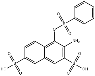 3-アミノ-4-[(フェニルスルホニル)オキシ]-2,7-ナフタレンジスルホン酸 化学構造式