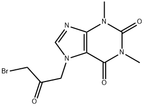 7-(3-ブロモ-2-オキソプロピル)-3,7-ジヒドロ-1,3-ジメチル-1H-プリン-2,6-ジオン 化学構造式