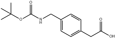 N-叔丁氧羰基-(4-氨基甲基苯基)乙酸,71420-92-3,结构式