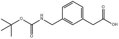 N-叔丁氧羰基-(3-氨基甲基苯基)乙酸, 71420-95-6, 结构式