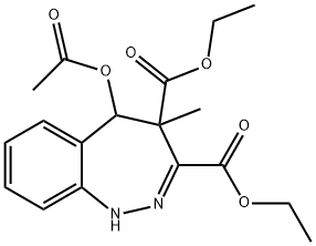 5-Acetyloxy-4,5-dihydro-4-methyl-1H-1,2-benzodiazepine-3,4-dicarboxylic acid diethyl ester,71443-83-9,结构式