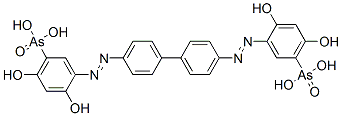 4,4'-Bis((5-arsono-2,4-dihydroxyphenyl)diazenyl)-1,1'-biphenyl Struktur