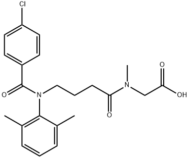N-(4-((4-Chlorobenzoyl)(2,6-dimethylphenyl)amino)-1-oxobutyl)-N-methyl glycine|
