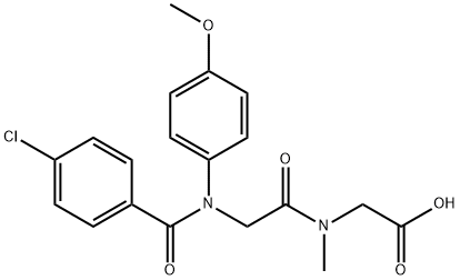 N-(N-(4-Chlorobenzoyl)-N-(4-methoxyphenyl)glycyl)-N-methylglycine Structure