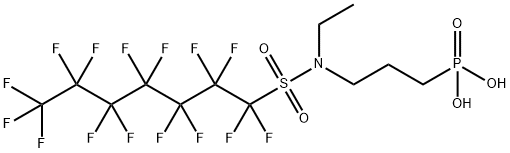 [3-[エチル[(ペンタデカフルオロヘプチル)スルホニル]アミノ]プロピル]ホスホン酸 化学構造式